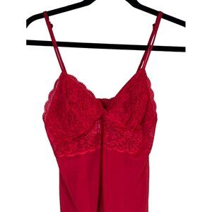 Vassarette Babydoll Top M Red Lace Mesh Regency Coquette Vampire Indie Fairy 80s